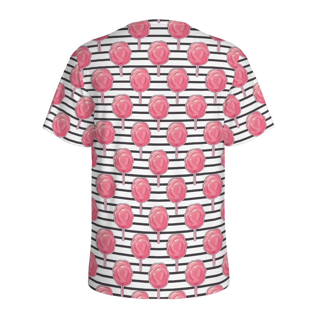 Cotton Candy Striped Pattern Print Men's Sports T-Shirt