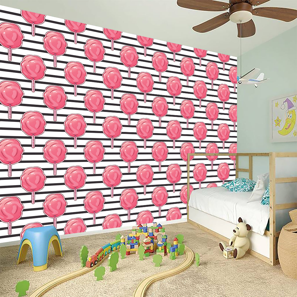 Cotton Candy Striped Pattern Print Wall Sticker