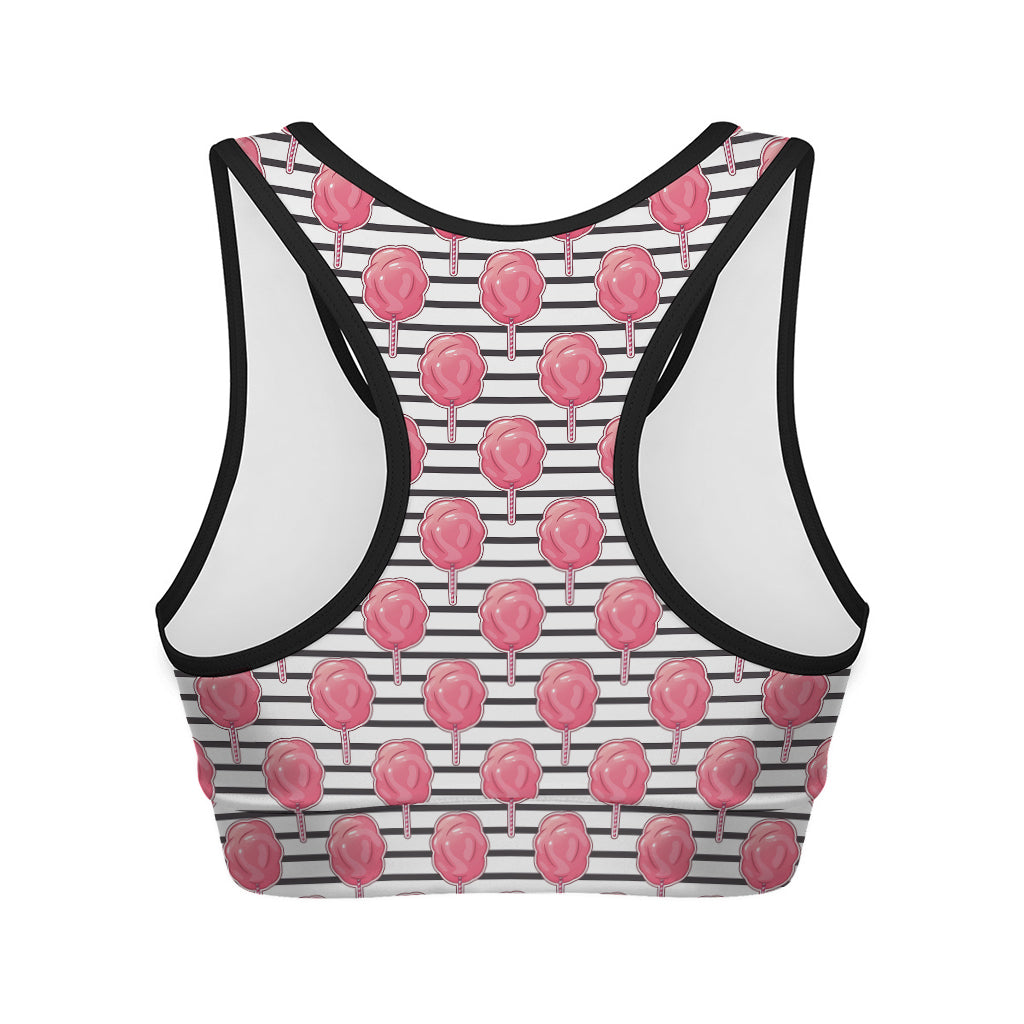 Cotton Candy Striped Pattern Print Women's Sports Bra