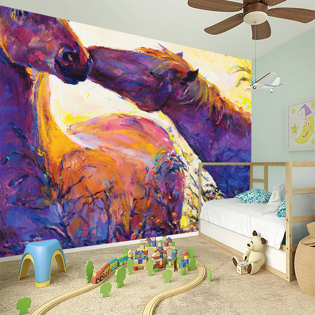 Couple Horses Portrait Print Wall Sticker