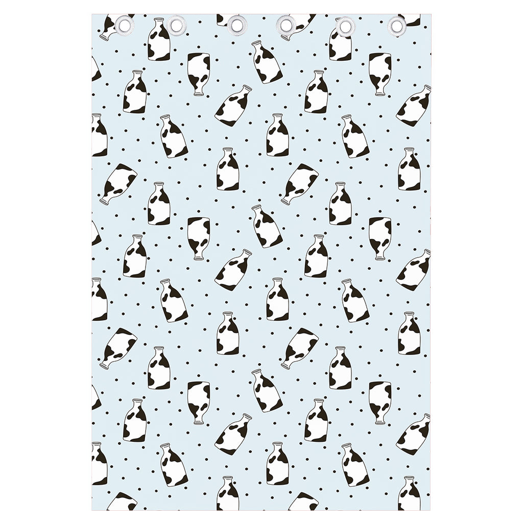 Cow Milk Bottle Pattern Print Curtain
