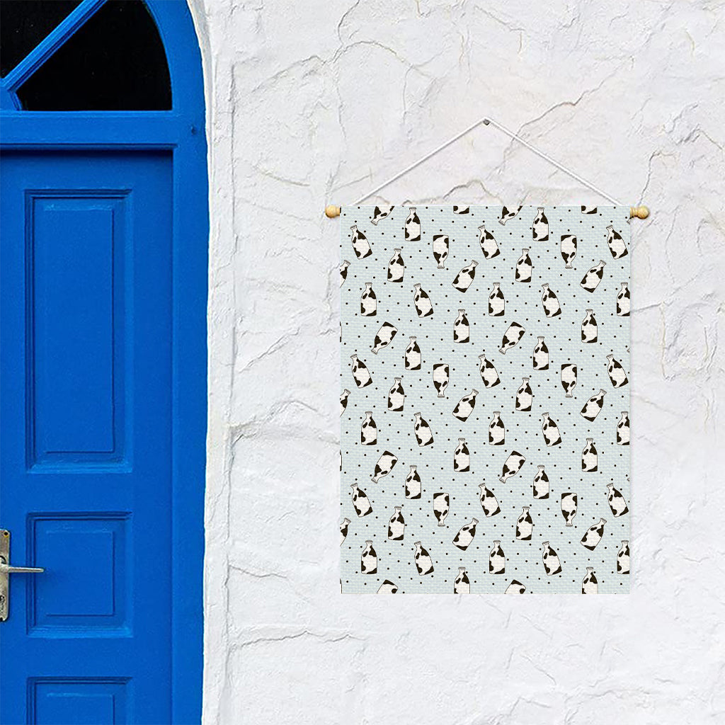 Cow Milk Bottle Pattern Print Garden Flag