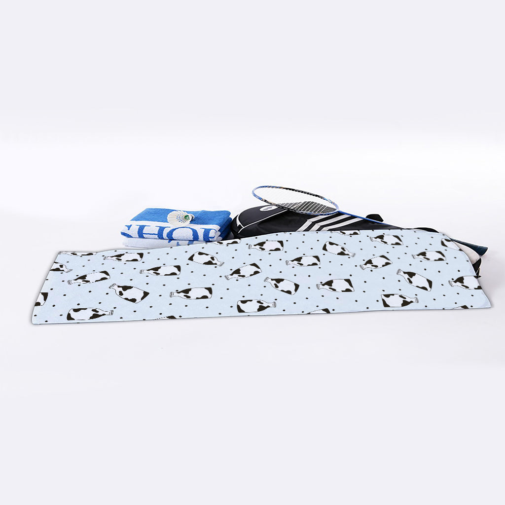 Cow Milk Bottle Pattern Print Sports Towel