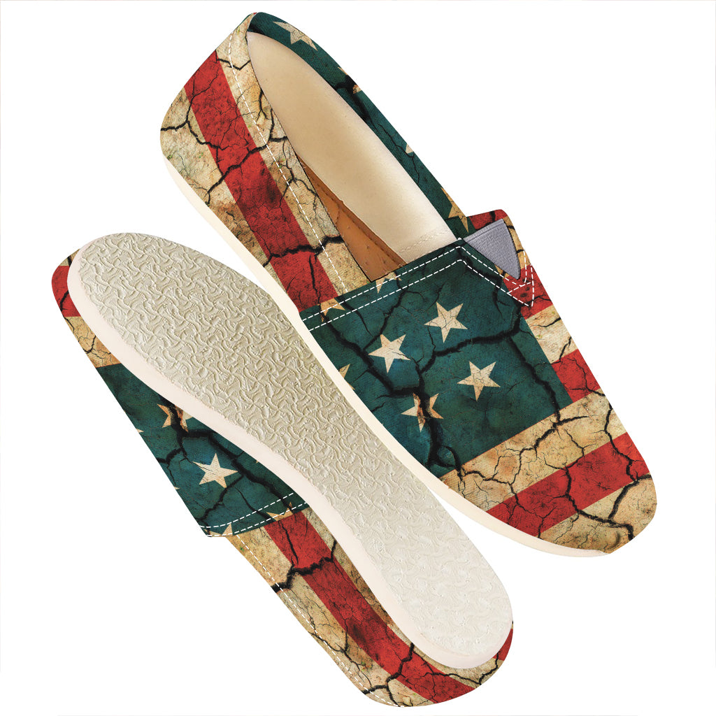 Cracked American Flag Print Casual Shoes