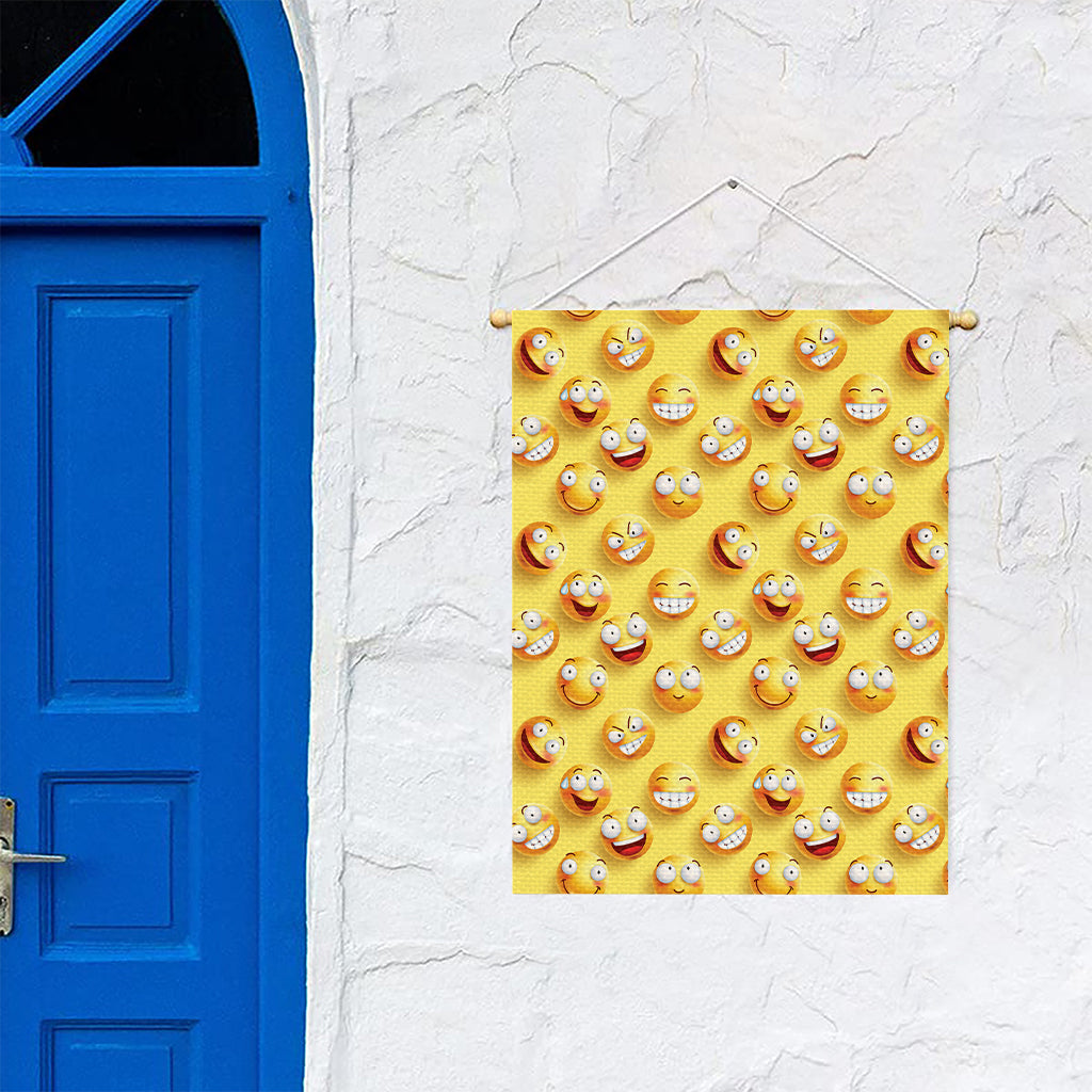 Crazy Emoji Pattern Print Garden Flag