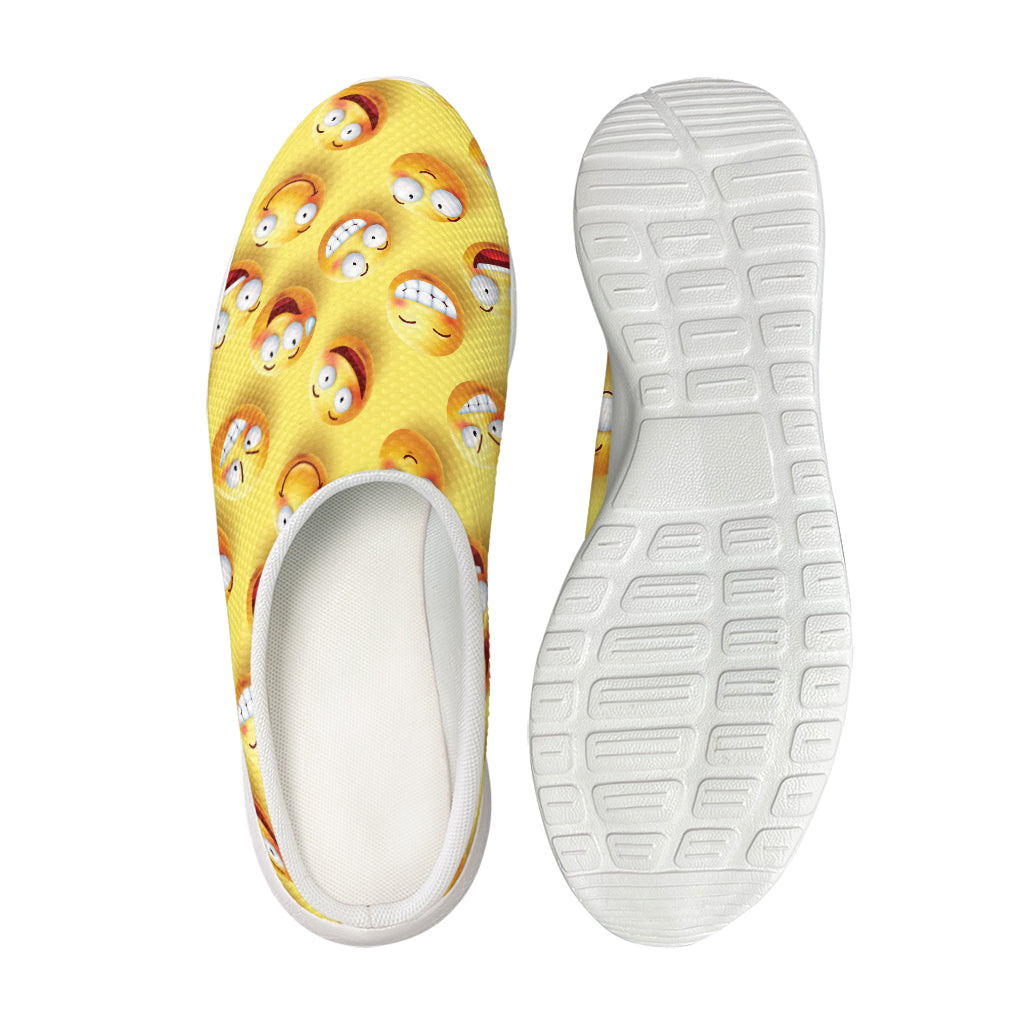 Crazy Emoji Pattern Print Mesh Casual Shoes