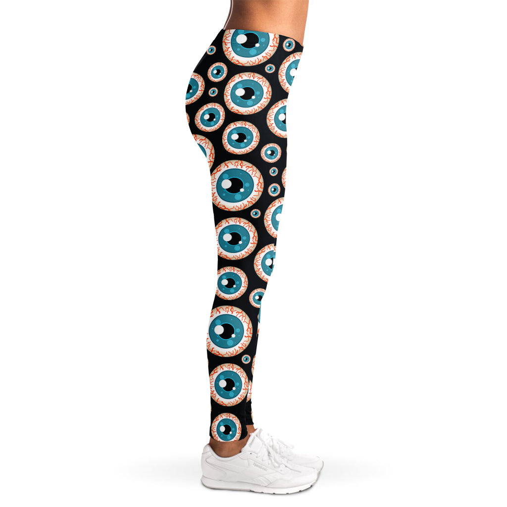 Creepy Eyeball Pattern Print Women's Leggings