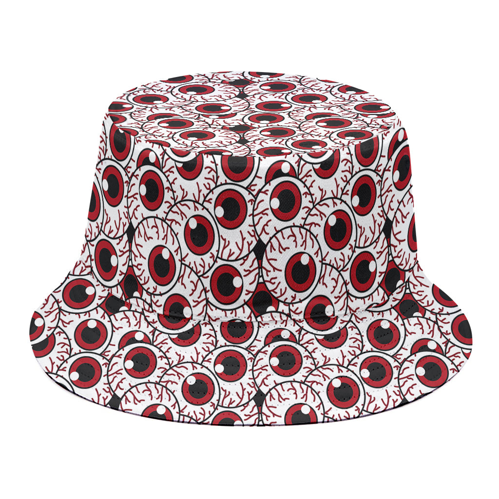 Creepy Red Eyeball Pattern Print Bucket Hat