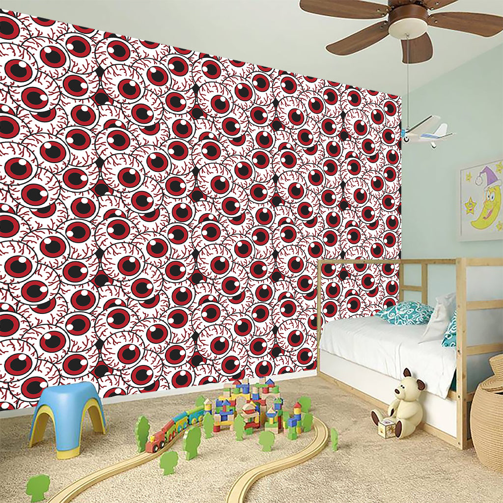 Creepy Red Eyeball Pattern Print Wall Sticker
