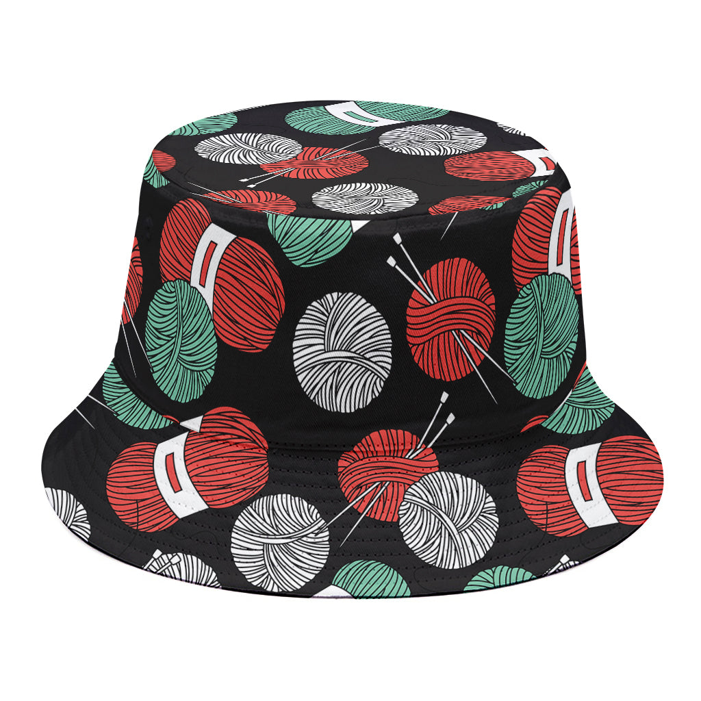 Crochet Yarn Pattern Print Bucket Hat
