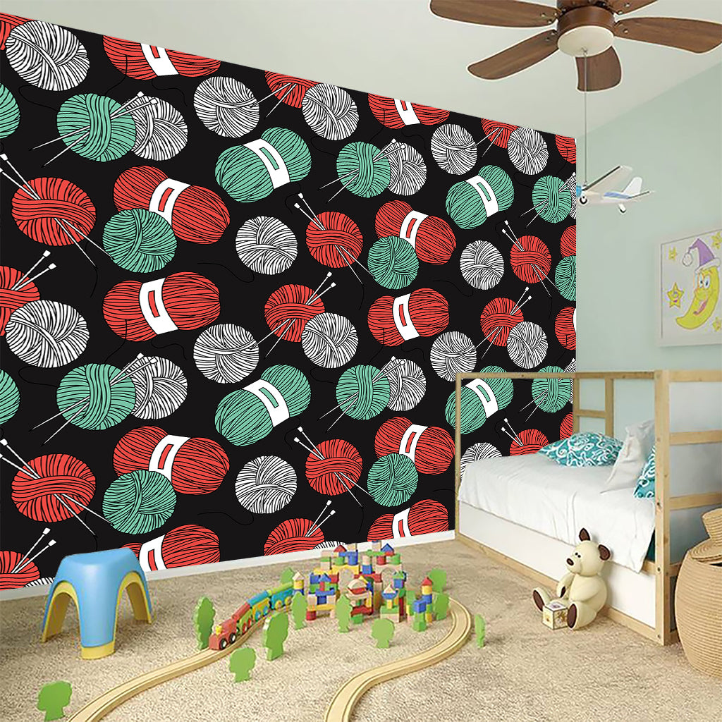 Crochet Yarn Pattern Print Wall Sticker
