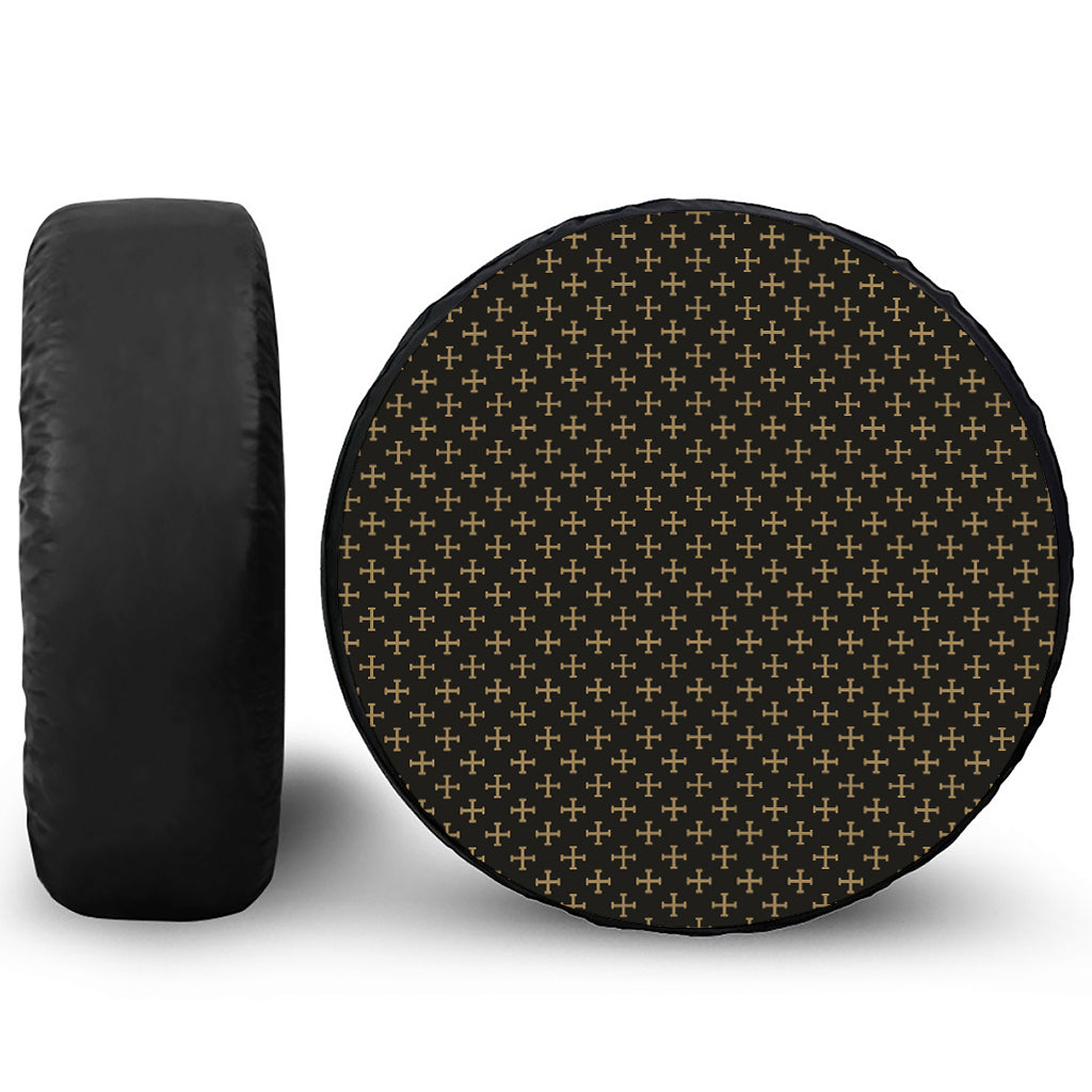 Cross Orthodox Pattern Print Tire Cover