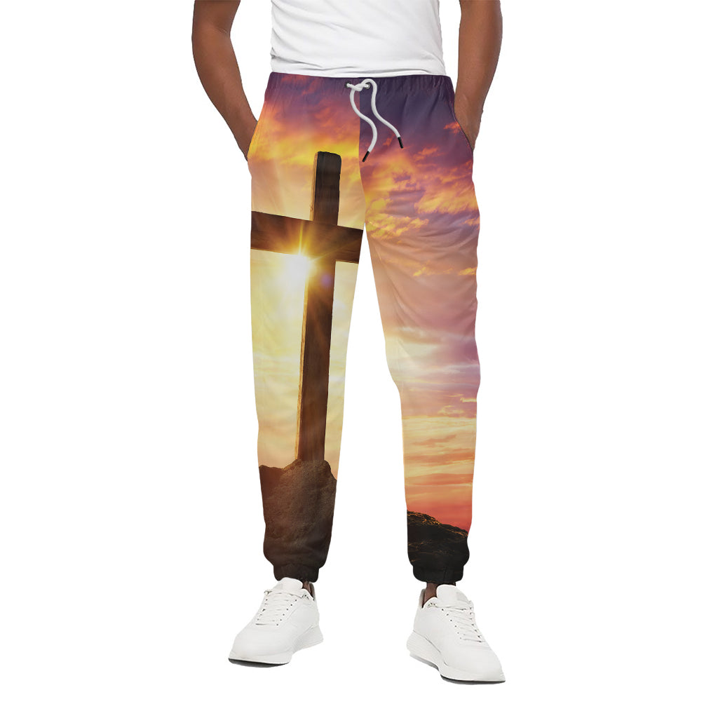 Crucifixion Of Jesus Christ Print Cotton Sweatpants – GearFrost