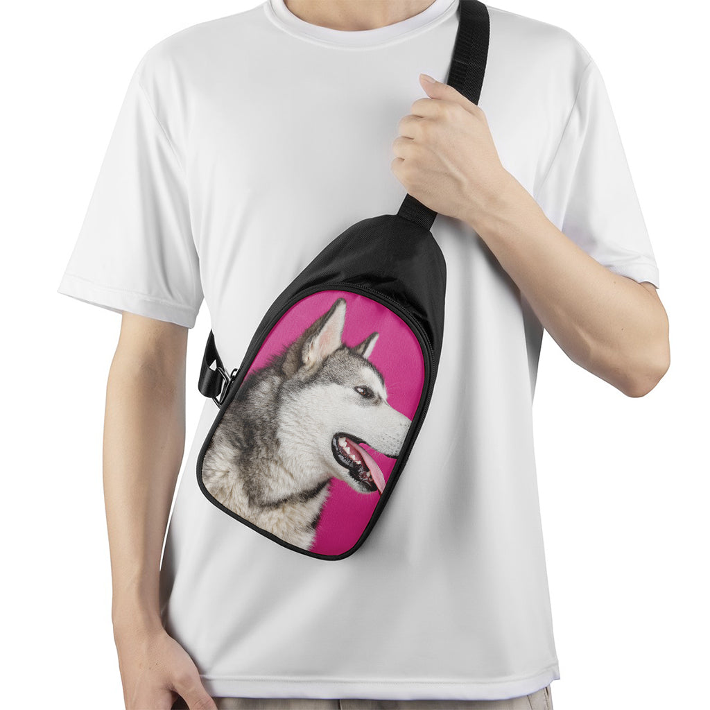 Cute Alaskan Malamute Print Chest Bag