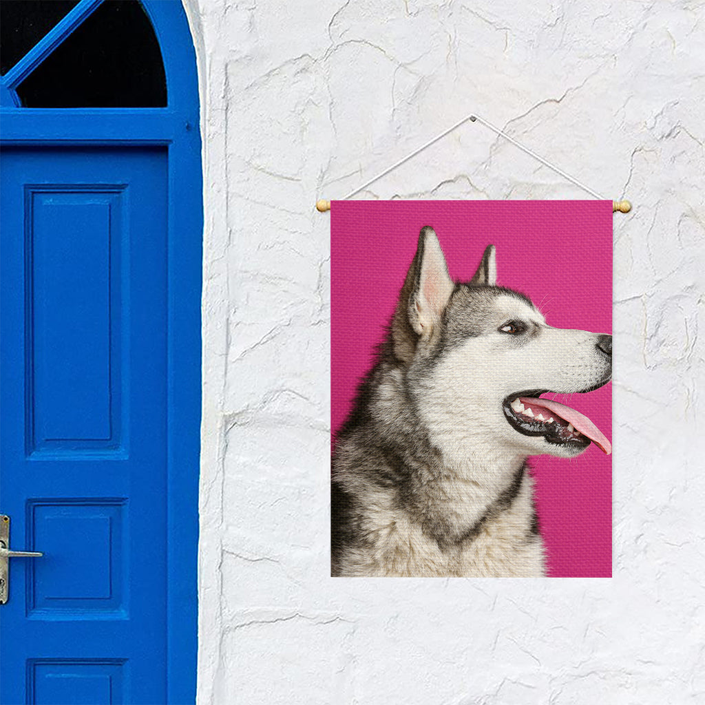 Cute Alaskan Malamute Print Garden Flag