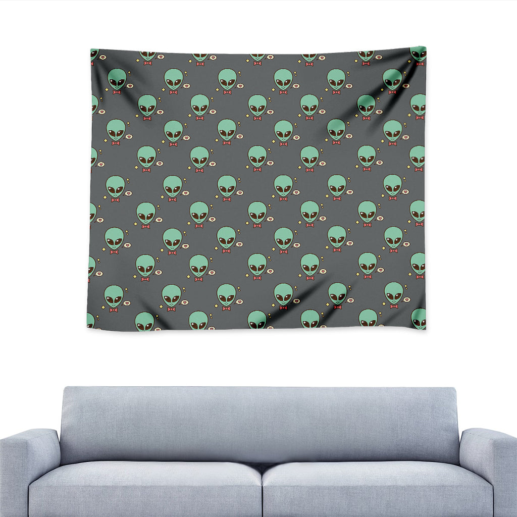 Cute Alien With Bow Tie Print Tapestry
