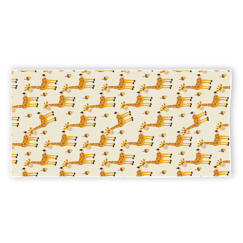 Cute Baby Giraffe Pattern Print Beach Towel
