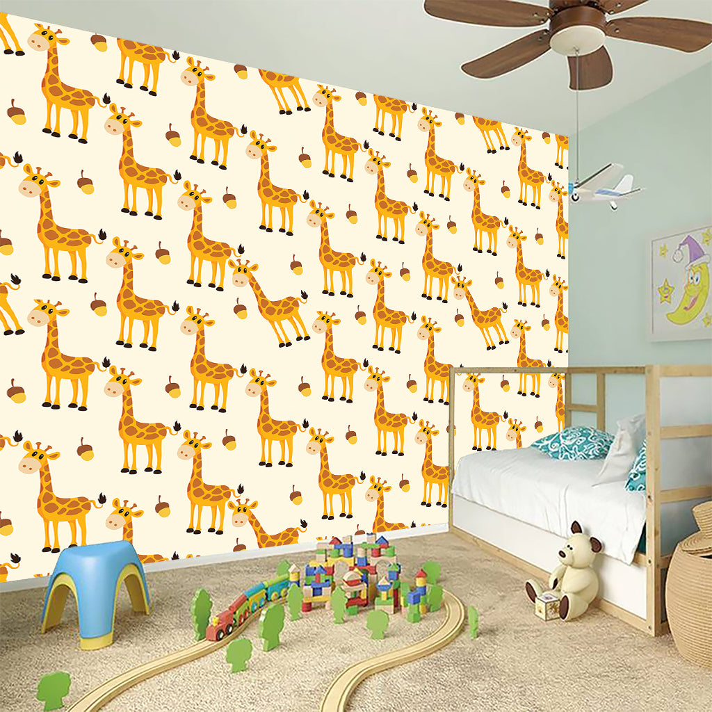 Cute Baby Giraffe Pattern Print Wall Sticker