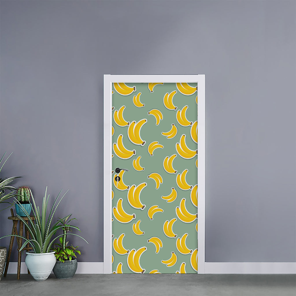 Cute Banana Pattern Print Door Sticker