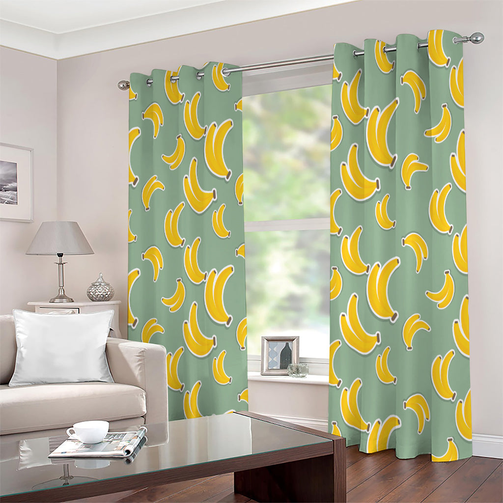 Cute Banana Pattern Print Extra Wide Grommet Curtains