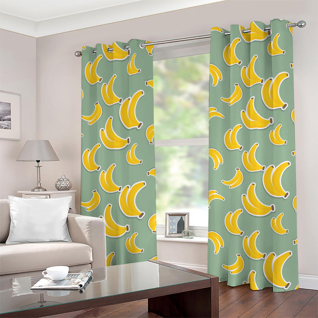 Cute Banana Pattern Print Grommet Curtains