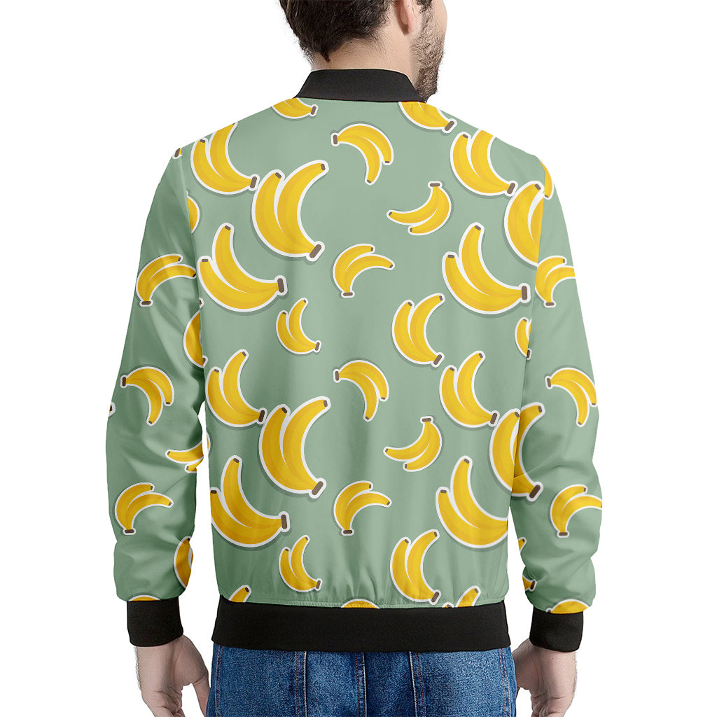 Cute Banana Pattern Print Men's Bomber Jacket