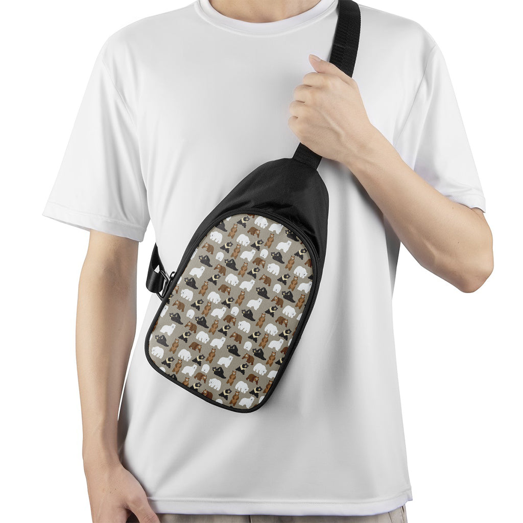 Cute Bear Pattern Print Chest Bag