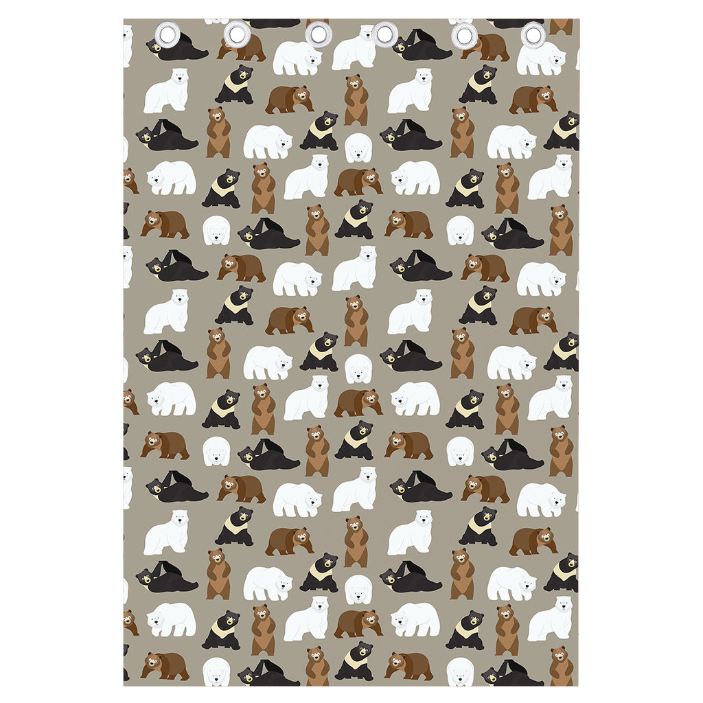 Cute Bear Pattern Print Curtain