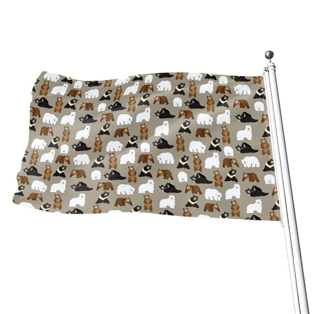 Cute Bear Pattern Print Flag