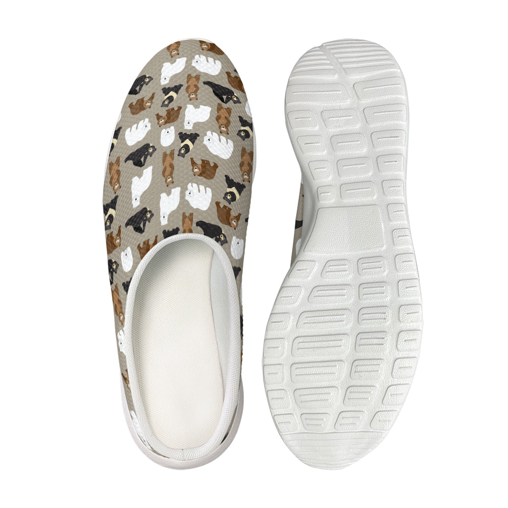 Cute Bear Pattern Print Mesh Casual Shoes