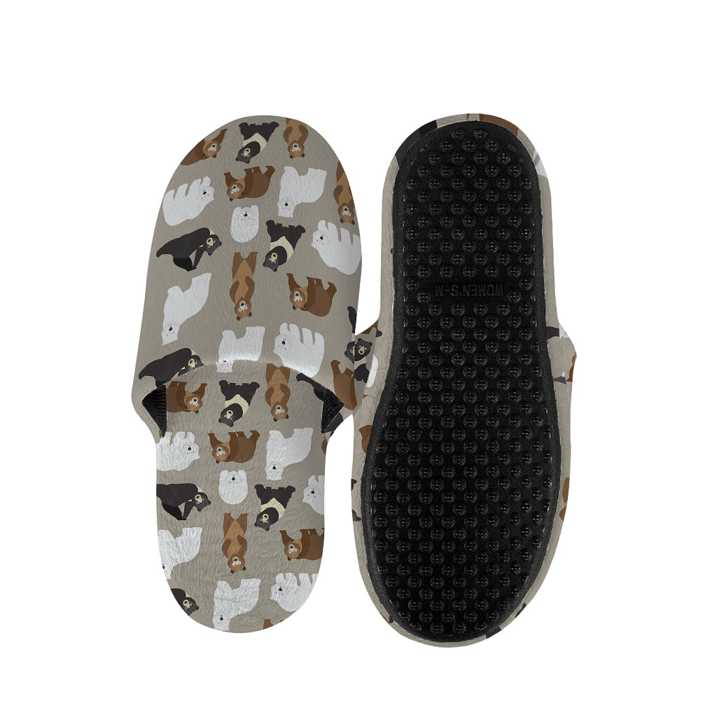 Cute Bear Pattern Print Slippers