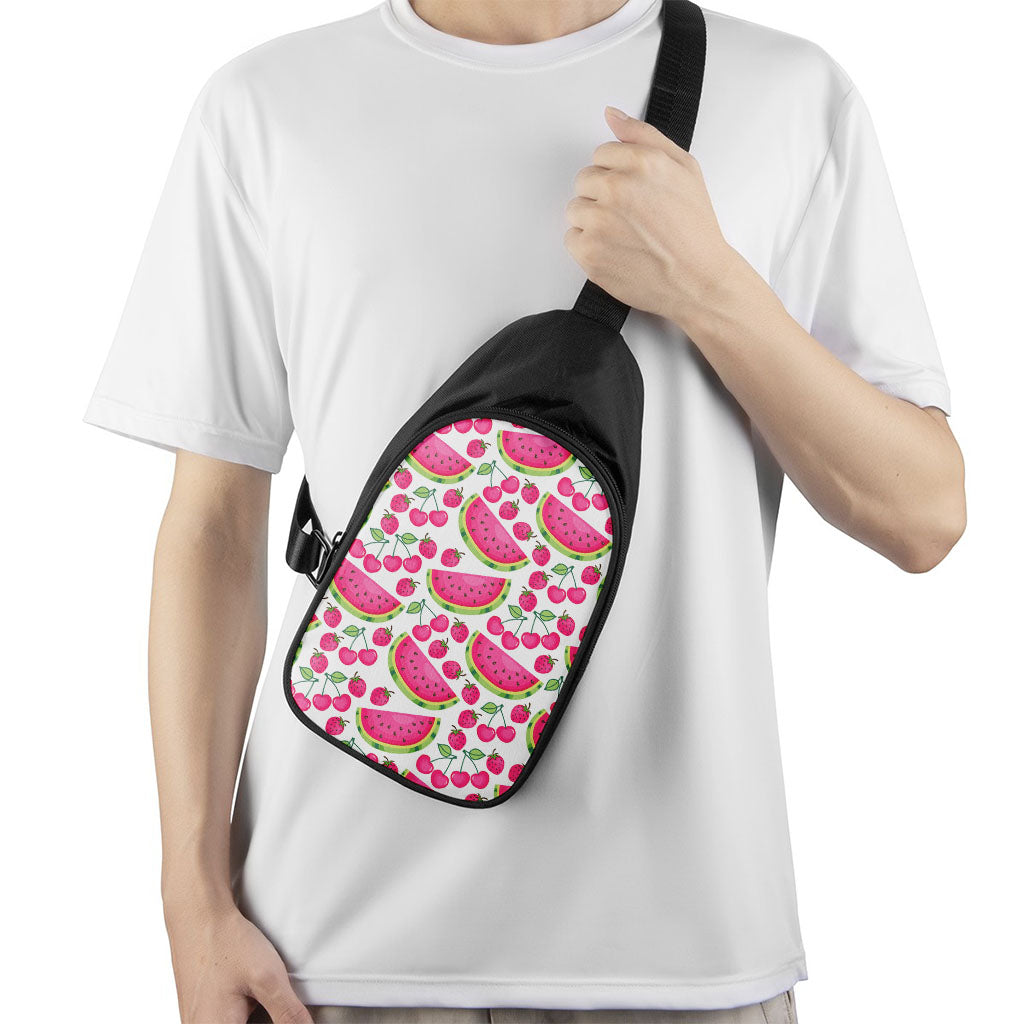Cute Berry Watermelon Pattern Print Chest Bag
