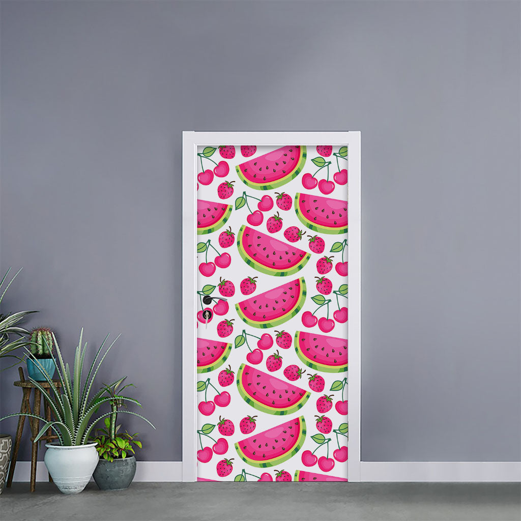 Cute Berry Watermelon Pattern Print Door Sticker