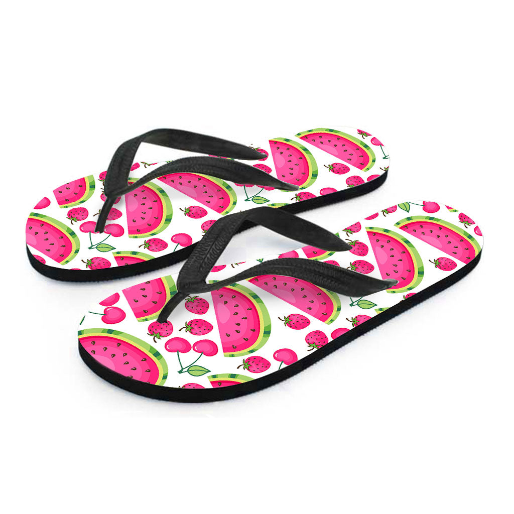 Cute Berry Watermelon Pattern Print Flip Flops