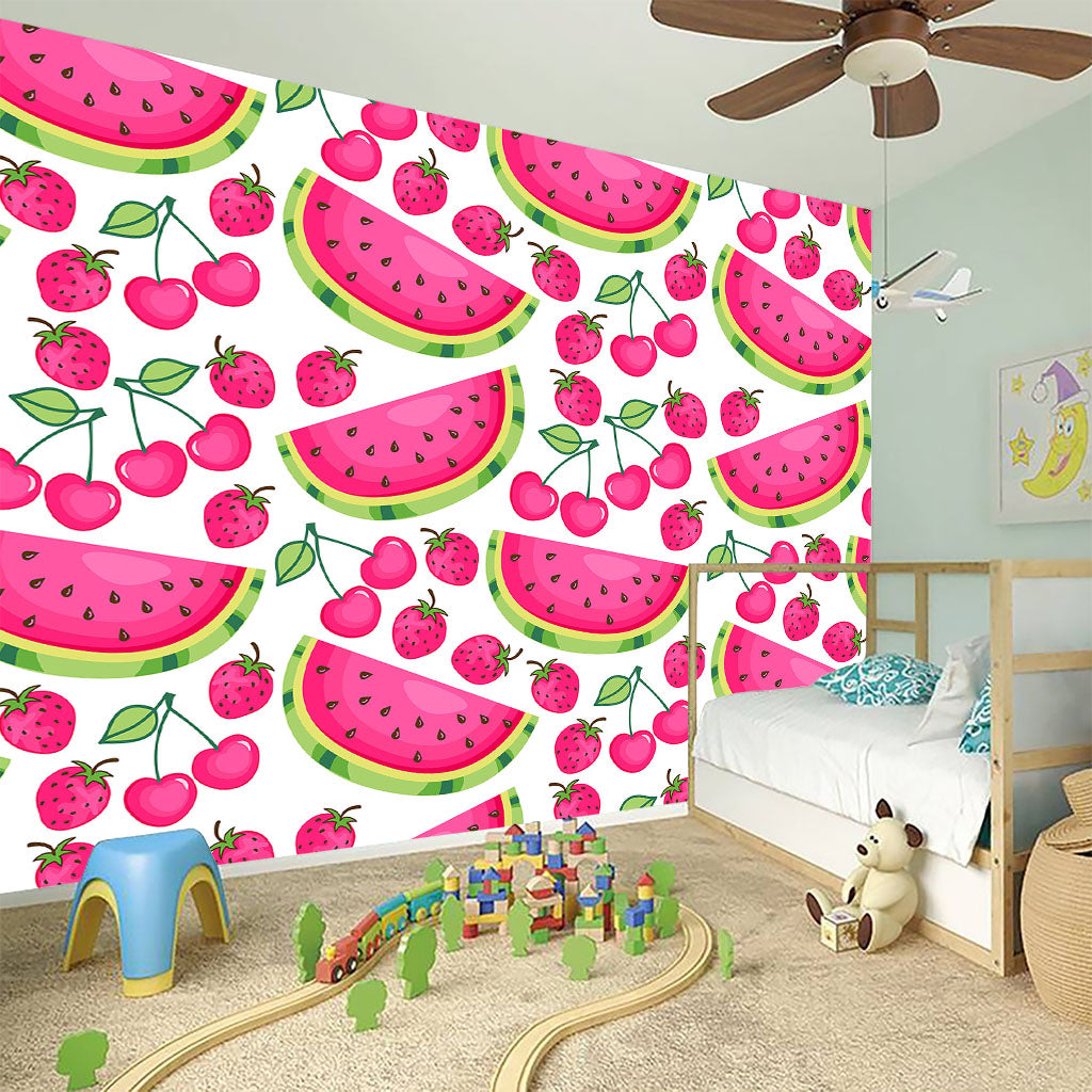 Cute Berry Watermelon Pattern Print Wall Sticker