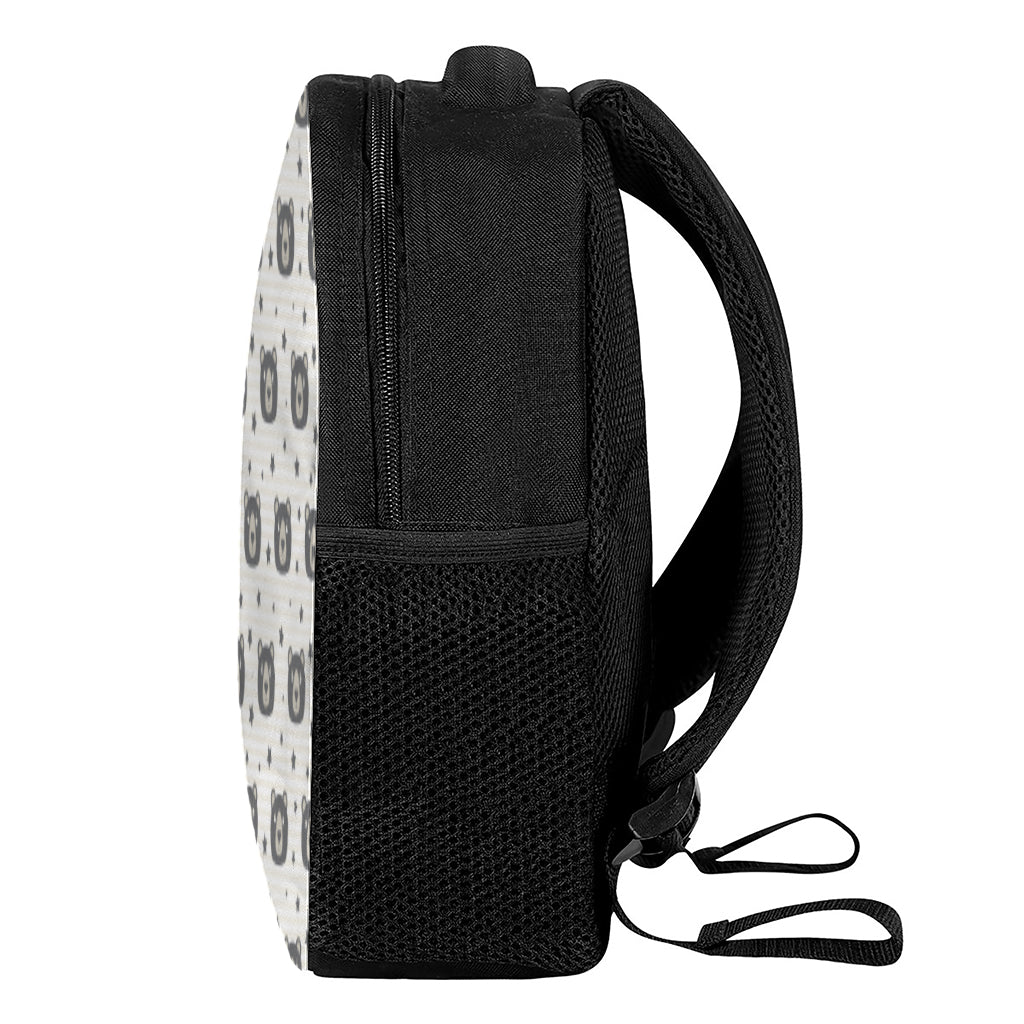 Cute Black Bear Pattern Print Casual Backpack