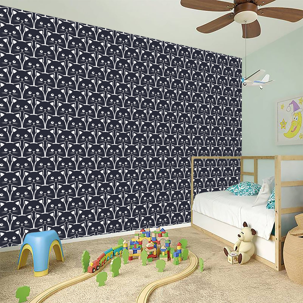 Cute Black Cat Pattern Print Wall Sticker