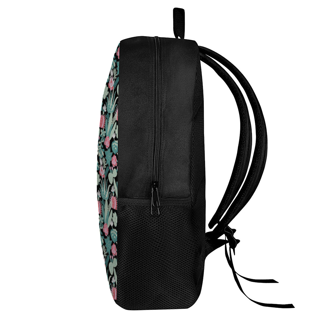 Cute Cactus And Succulent Print 17 Inch Backpack
