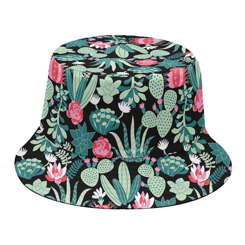 Cute Cactus And Succulent Print Bucket Hat