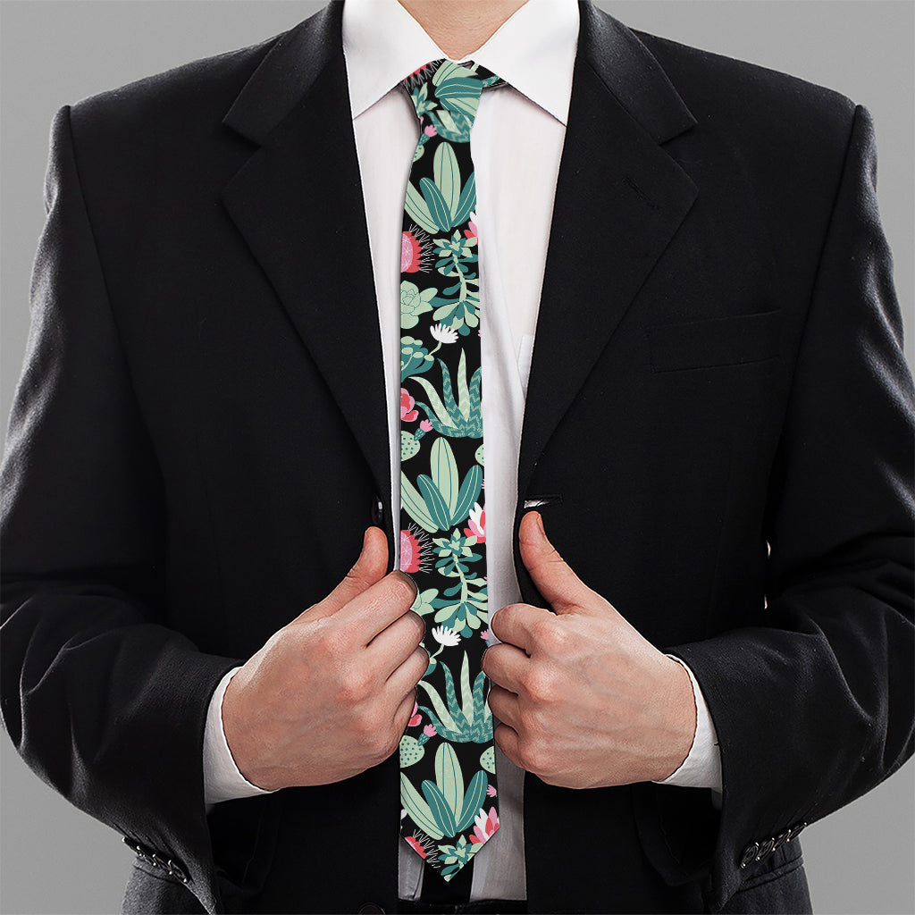 Cute Cactus And Succulent Print Necktie