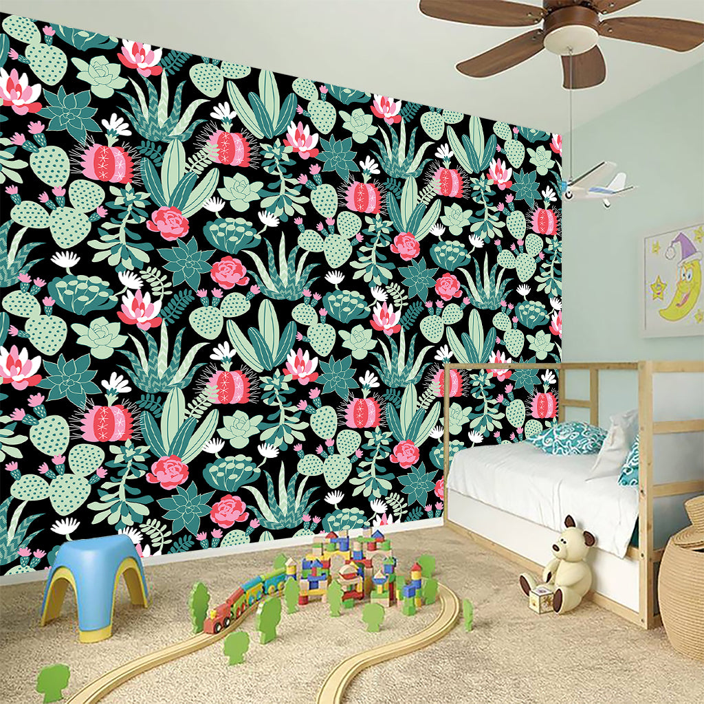 Cute Cactus And Succulent Print Wall Sticker