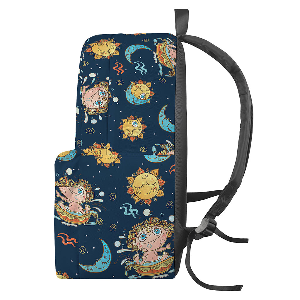 Cute Cartoon Aquarius Pattern Print Backpack