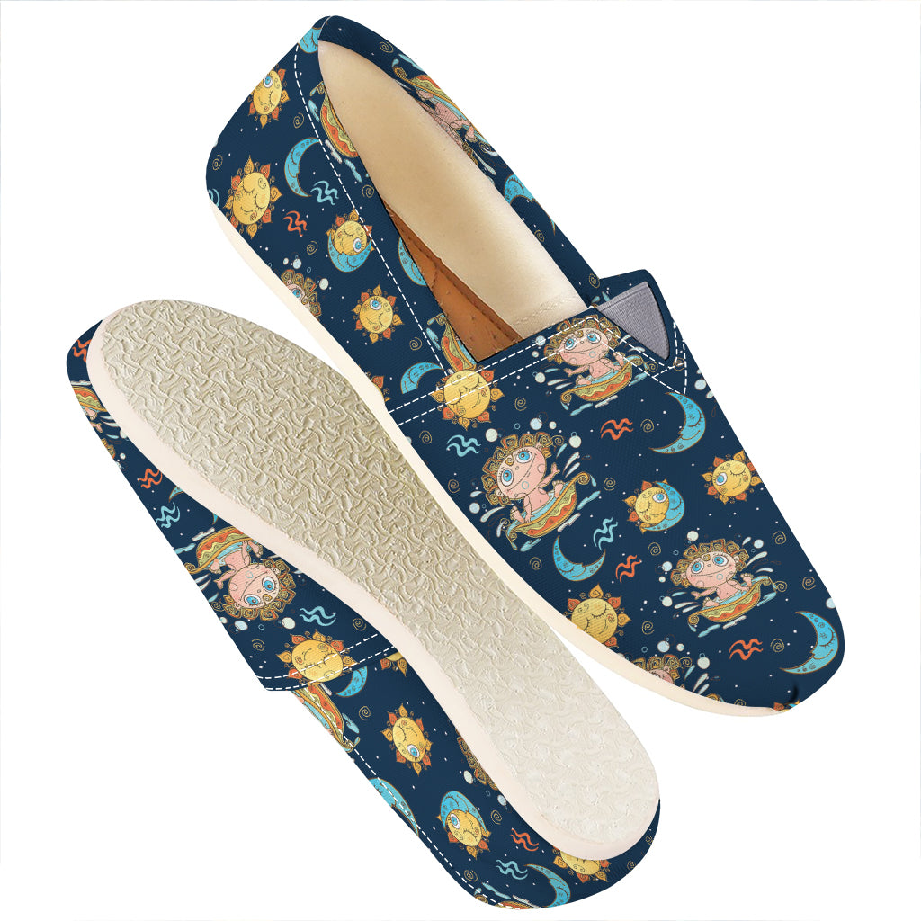 Cute Cartoon Aquarius Pattern Print Casual Shoes