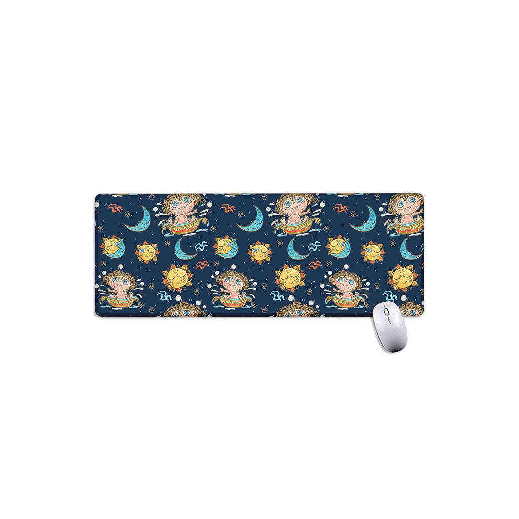 Cute Cartoon Aquarius Pattern Print Extended Mouse Pad