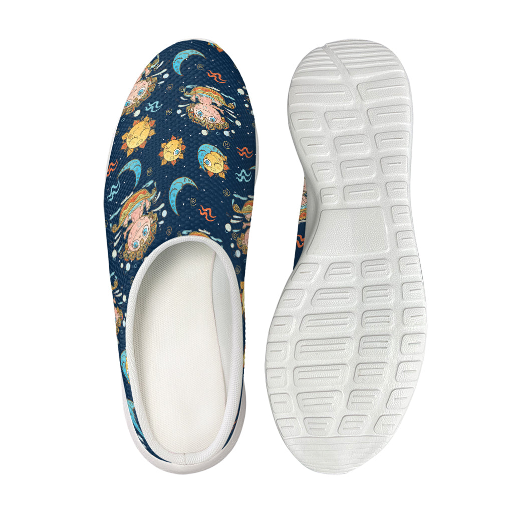Cute Cartoon Aquarius Pattern Print Mesh Casual Shoes