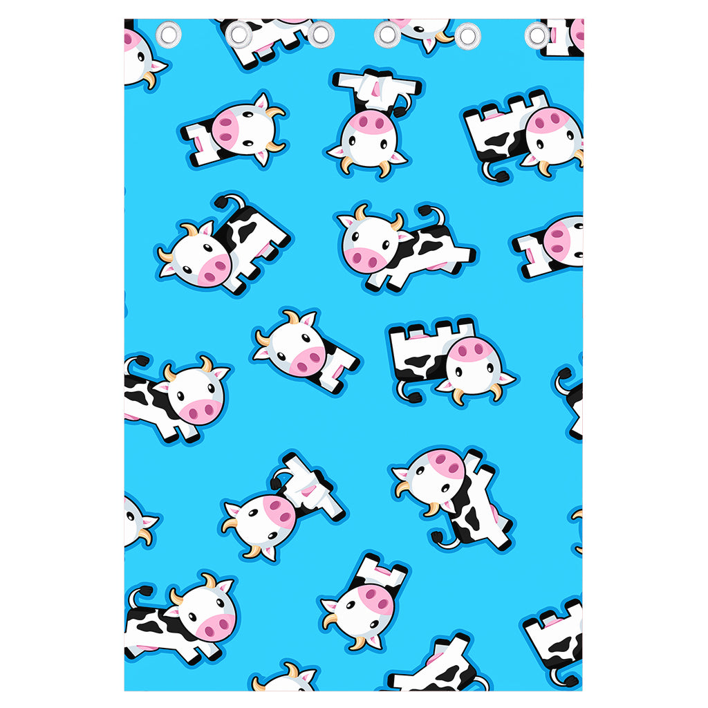 Cute Cartoon Baby Cow Pattern Print Curtain