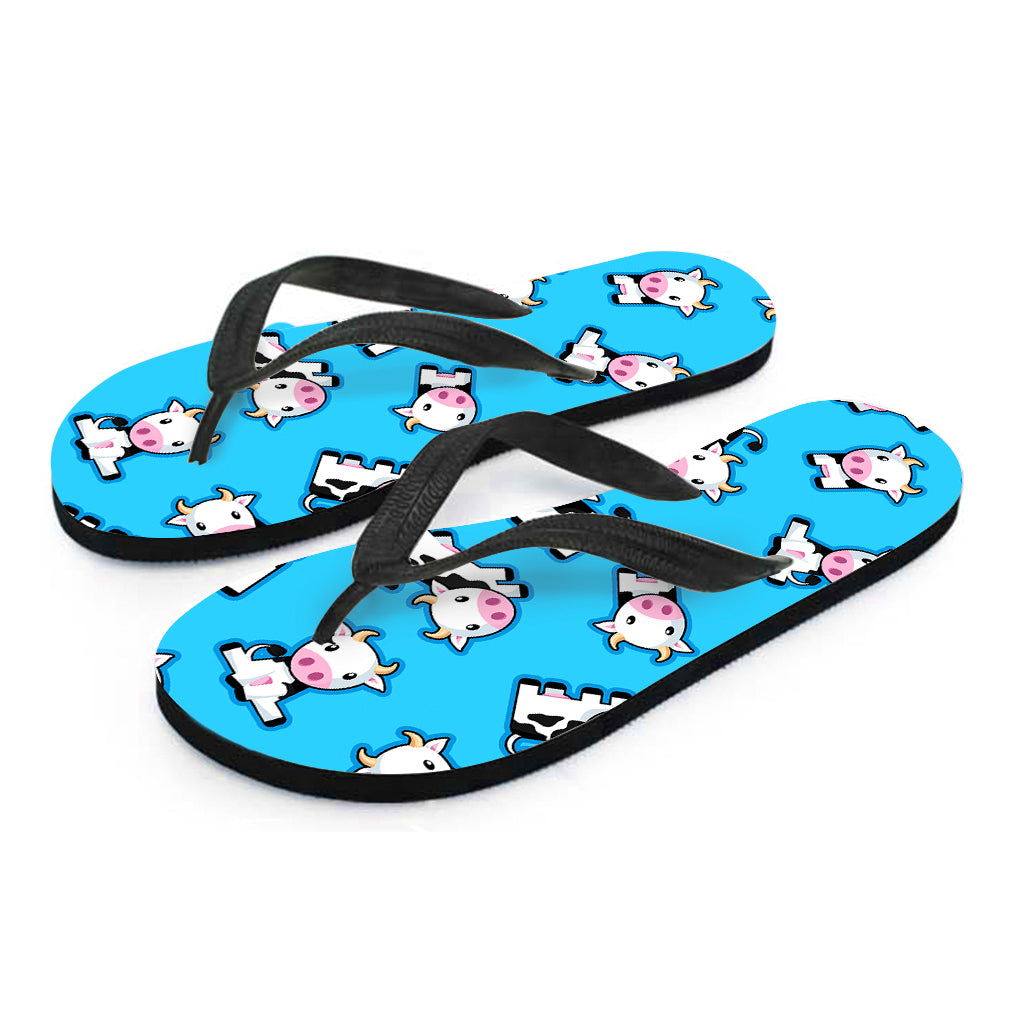 Cute Cartoon Baby Cow Pattern Print Flip Flops