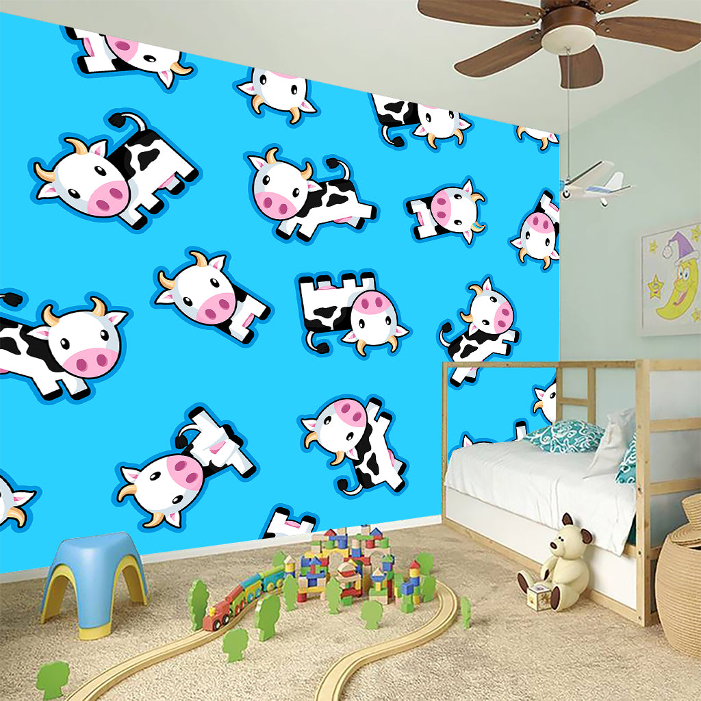 Cute Cartoon Baby Cow Pattern Print Wall Sticker