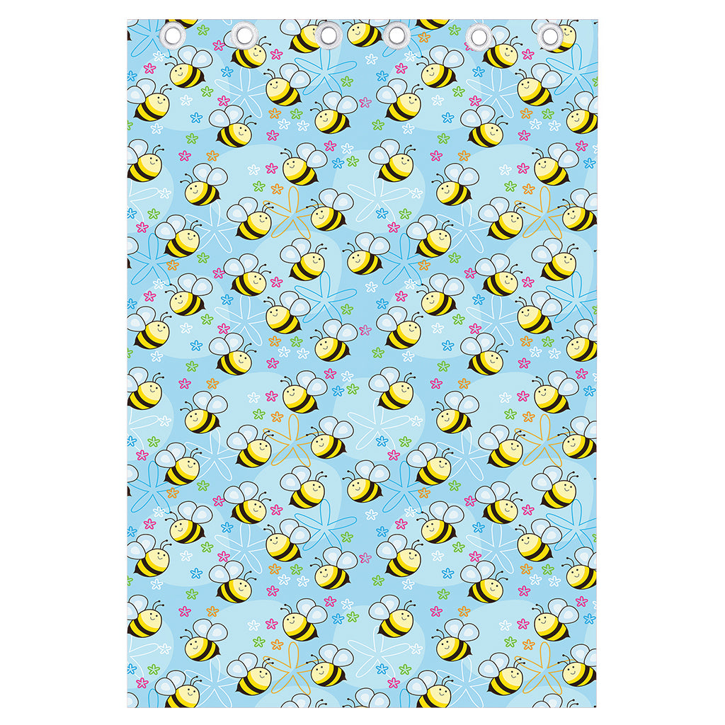 Cute Cartoon Bee Pattern Print Curtain