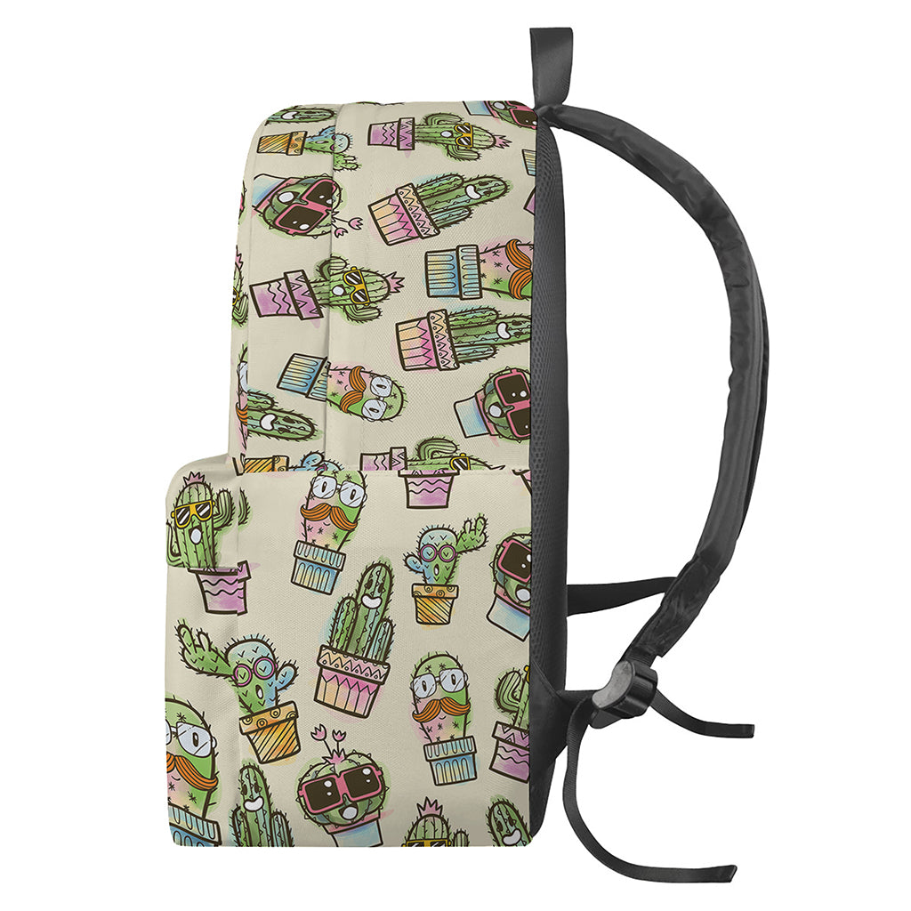 Cute Cartoon Cactus Pattern Print Backpack